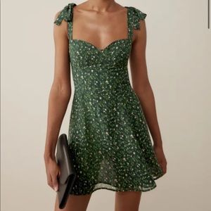 Reformation Niara coriander green mini dress